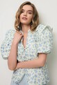 Oblečenie BIZUU blúzka s volánom dámska bavlnená ALIANNA ALIANNA.KREMOWY modrá