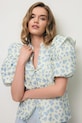 Одяг BIZUU блузка із рюшами жіноча бавовняна ALIANNA ALIANNA.KREMOWY блакитний