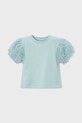 Dječja bluza Mayoral bez uzorka tirkizna 3001.6A.Mini.PPY2