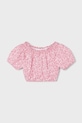Mayoral bluzka bawełniana dziecięca wzorzyste różowy 3026.6E.Mini.PPY2