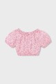 Mayoral bluzka bawełniana dziecięca 3026.6E.Mini.PPY2 różowy SS26
