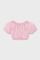 Mayoral bluzka bawełniana dziecięca 3026.6E.Mini.PPY2 różowy SS26