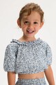 Детская хлопковая блузка Mayoral узор голубой 3026.6E.Mini.PPY2