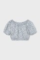 Детская хлопковая блузка Mayoral 3026.6E.Mini.PPY2 голубой SS26