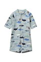 Liewood strój kąpielowy jednoczęściowy dziecięcy Max Printed Shortsleeve Swim Jumpsuit niebieski LW17602.PPY2