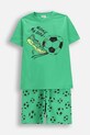 Детска памучна пижама Coccodrillo надпис зелен WC6448217PJS