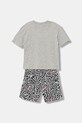 United Colors of Benetton piżama dwuczęściowa dziecięca bawełniana 30960P09V.G.Stagionale szary SS26