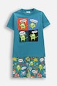 Coccodrillo piżama dziecięca bawełniana turkusowy WC6448212PJS