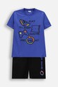 Coccodrillo piżama dziecięca bawełniana niebieski WC6448214PJS