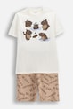 Coccodrillo piżama dziecięca bawełniana beżowy WC6448218PJS