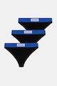 Tangá Hugo Blue TRIPLET BLUE THONG 3-pak tangá čierna 50557228