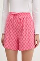 HUGO σορτς πιτζάμας γυναικεία με μοντάλ CASUAL SHORTS ροζ 50556938