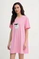 Νυχτικό Karl Lagerfeld IKON στάμπα ροζ B1W45003