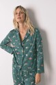 Odzież women'secret komplet piżamowy bawełniany 3592475 zielony