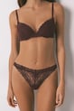 women'secret stringi koronka brązowy 4982644