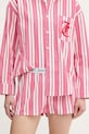 Juicy Couture szorty piżamowe bawełniane wzorzyste różowy JCYBX126855