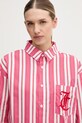 Juicy Couture koszula piżamowa bawełniana różowy JCYPT126853