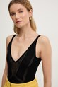 Elisabetta Franchi body damskie z wiskozy czarny BK80W61E2