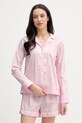 Lauren Ralph Lauren пижама от две части дамска от памук розов ILN12507