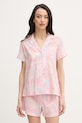 Lauren Ralph Lauren Πυτζάμες δύο τεμαχίων γυναικείες με βισκόζη ροζ ILN12512