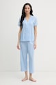 Lauren Ralph Lauren Πιτζάμες δύο τεμαχίων Γυναικεία με βαμβάκι μπλε ILN72506
