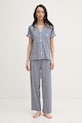 Lauren Ralph Lauren dvoudílné pyžamo dámské s bavlnou námořnická modř ILN72519