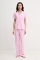 Lauren Ralph Lauren пижама от две части дамска с памук розов ILN92509