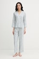 Lauren Ralph Lauren dvoudílné pyžamo dámské s bavlnou modrá ILN92516