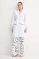 DKNY szlafrok damski bawełniany YI10100 biały SS26