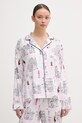 DKNY piżama damska z bawełną YI90108 biały SS26