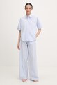 Calvin Klein Underwear pyžamové nohavice dámske bavlnené LV00QS7597 modrá SS26