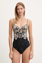 Twinset jednoczęściowy strój kąpielowy lekko usztywniana czarny 261LBMQ00