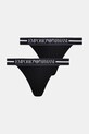 Emporio Armani Underwear stringi 2-pack dzianina czarny EW000405.AF19023
