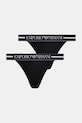 Emporio Armani Underwear stringi 2-pack dzianina czarny EW000405.AF19023
