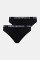Emporio Armani Underwear figi damskie z bawełną 2-pack czarny EW000403.AF13033