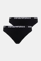 Emporio Armani Underwear figi damskie z bawełną 2-pack czarny EW000403.AF13033