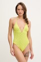 Guess jednoczęściowy strój kąpielowy IVY bez fiszbinów żółty E6GJ36.MC040