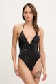 Guess jednoczęściowy strój kąpielowy IVY bez fiszbinów czarny E6GJ36.MC040