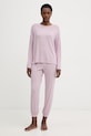 United Colors of Benetton zgornji del pižame z dolgimi rokavi ženski z modalom 36MX3M08E vijolična SS26