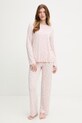 United Colors of Benetton pijama din două piese pentru femei roz 38C83P04I