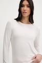 United Colors of Benetton longsleeve piżamowy z domieszką lnu beżowy 3UEV3M08D