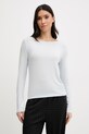 United Colors of Benetton longsleeve piżamowy z domieszką lnu dzianina niebieski 3UEV3M08D