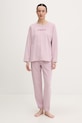 United Colors of Benetton spodnie piżamowe damskie z bawełną 3WNW3F050 fioletowy SS26