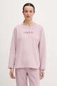 United Colors of Benetton longsleeve piżamowy damski bawełniany fioletowy 3WNW3M08G