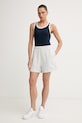 Tommy Hilfiger teplákové šortky dámske s bavlnou UW0UW06314 sivá SS26