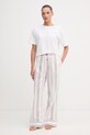 Tommy Hilfiger spodnie piżamowe damskie bawełniane UW0UW06502 biały SS26