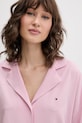 Tommy Hilfiger pidžama košulja ženska s pamukom roza UW0UW06293