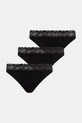Tommy Hilfiger gaćice za žene od pamuka s elastanom 3-pack crna UW0UW06338