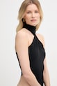 Elisabetta Franchi Κορμάκι γυναικείο με βισκόζη μαύρο BO03963E2