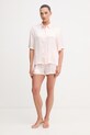 BOSS pyžamové šortky dámské z viskózy B Monogram_Shorts 50561031 růžová SS26